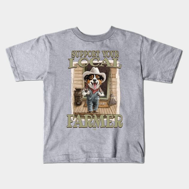 Support Your Local Farmer Kids T-Shirt by Mudge